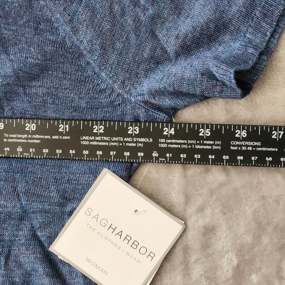 Sag Harbor Womens 2XL Blue Mock Neck Short Sleeve Knit Top New - Picture 9 of 15